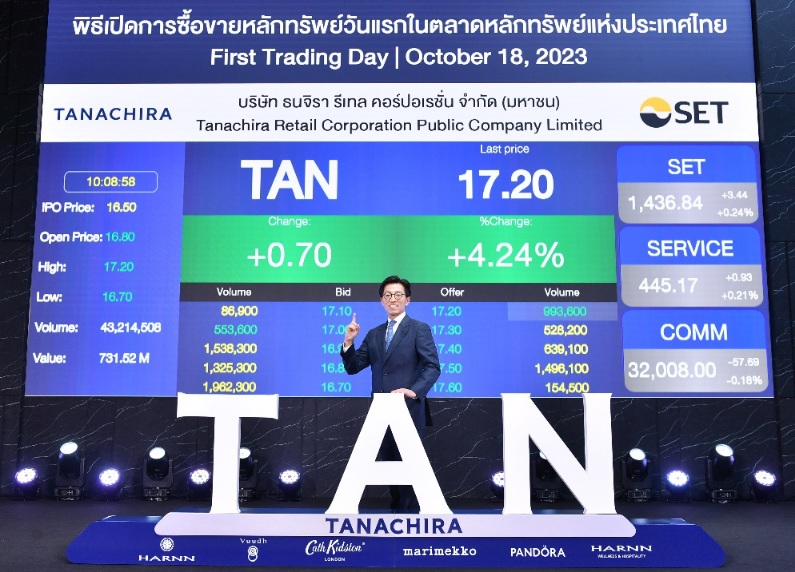 “TAN” เข้าซื้อขายวันแรกในตลาดหลักทรัพย์ฯ มุ่งเติบโตสู่บริษัทไลฟ์สไตล์ระดับภูมิภาค