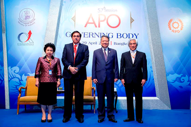 ประเทศไทย โดย สถาบันเพิ่มผลผลิตแห่งชาติ  เป็นเจ้าภาพจัดการประชุมนานาชาติ APO Governing Body Meeting ครั้งที่ 57