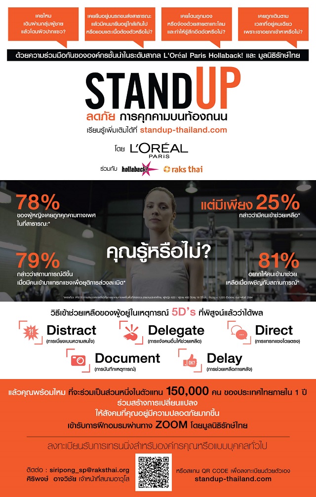 ลอรีอัล ปารีส ให้ความรู้ลดภัยคุกคามสตรีในที่สาธารณะ เปิดอบรมออนไลน์ฟรีสำหรับองค์กรและบุคคลทั่วไป